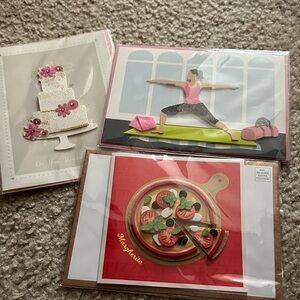 Set of Three 3D Greeting Cards